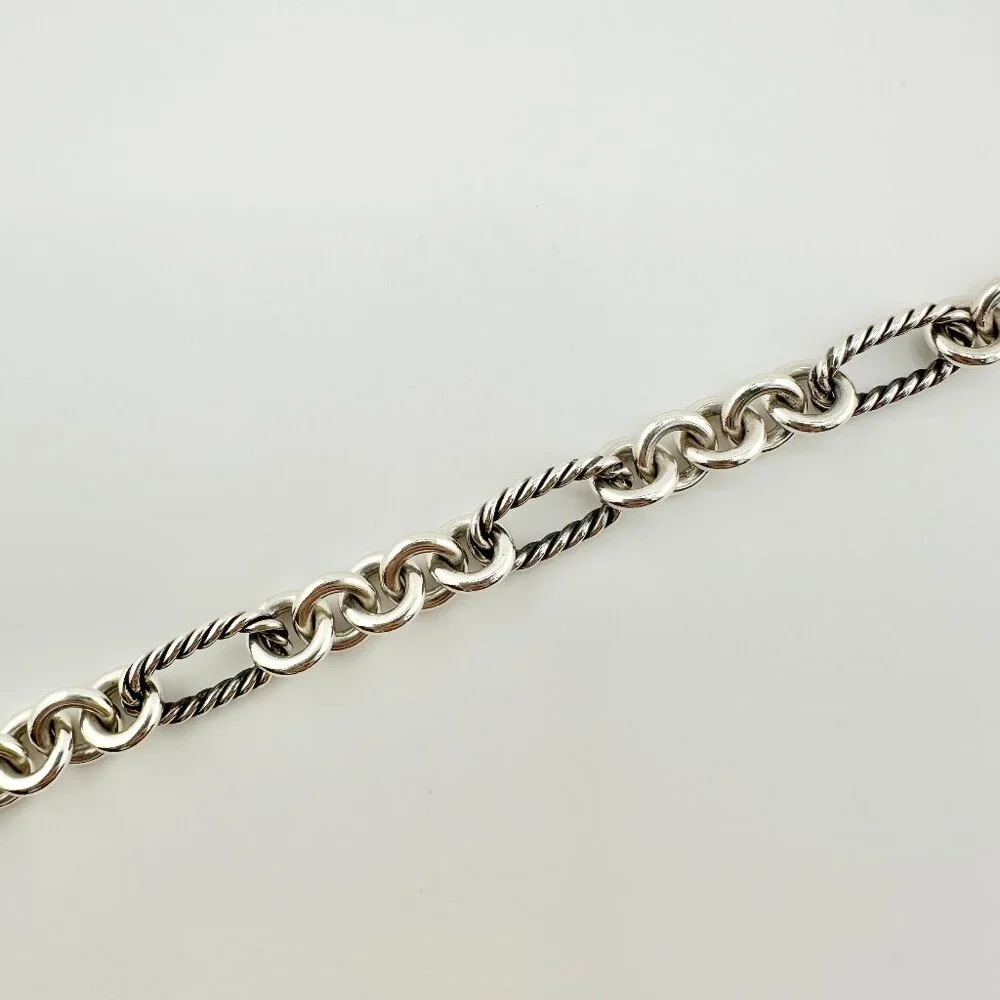 David Yurman Figaro Heart Charm Bracelet w/ 18K Yellow Gold - 7.25" - Picture 10 of 16